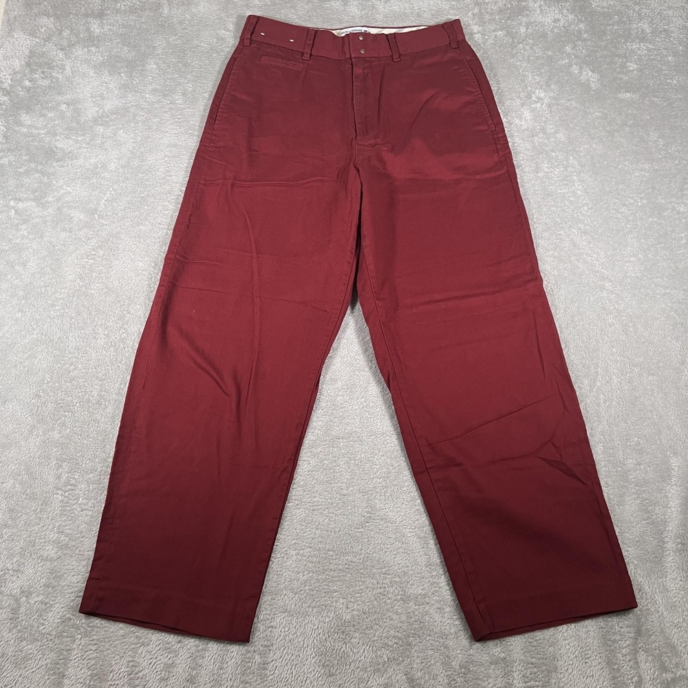 Ines De La Fressange x Uniqlo Wide Pants Womens Small Burgundy Chino Highβ Rise